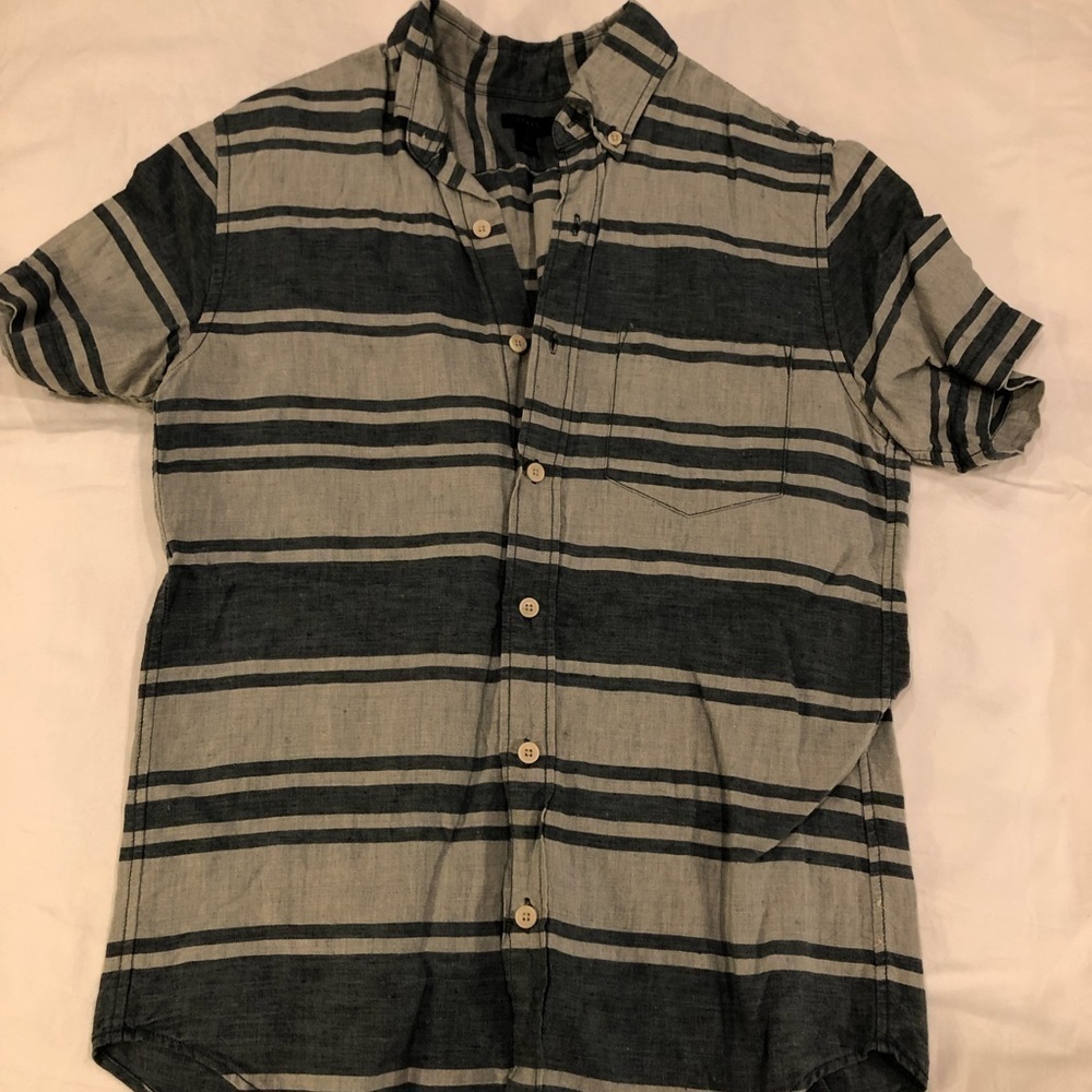 J. Crew Striped Short Sleeve Button Down